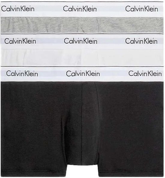 Calvin Klein 3-pack boxershorts - Low Rise Trunks | ZWART, WIT, GRIJS