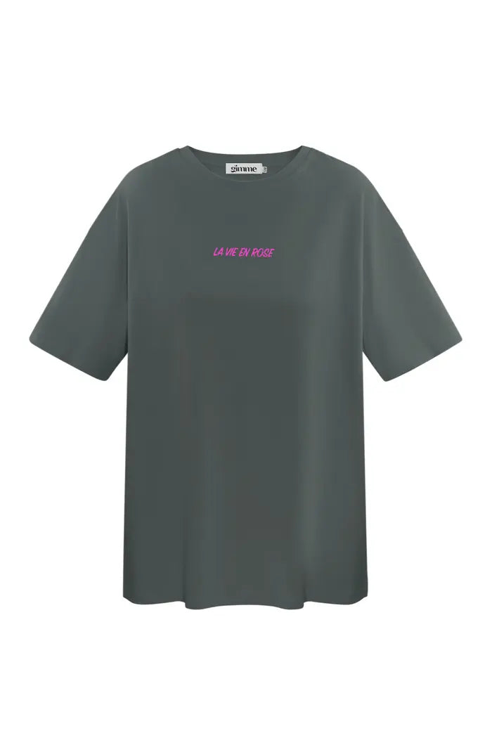 T-shirt la vie en rose | DONKERGRIJS