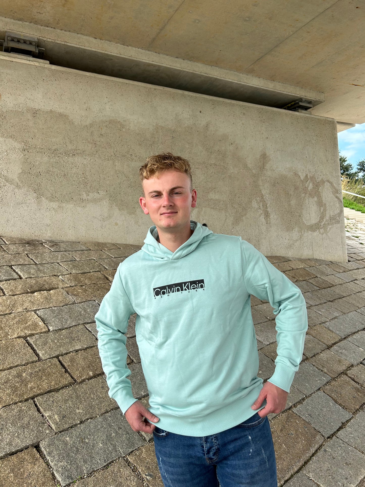 Calvin Klein Hoodie NEW YORK | MINT GREEN