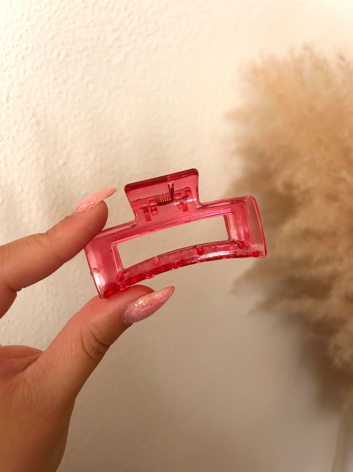 Haarklem Rechthoek Klein | DOORZICHTIG ROZE