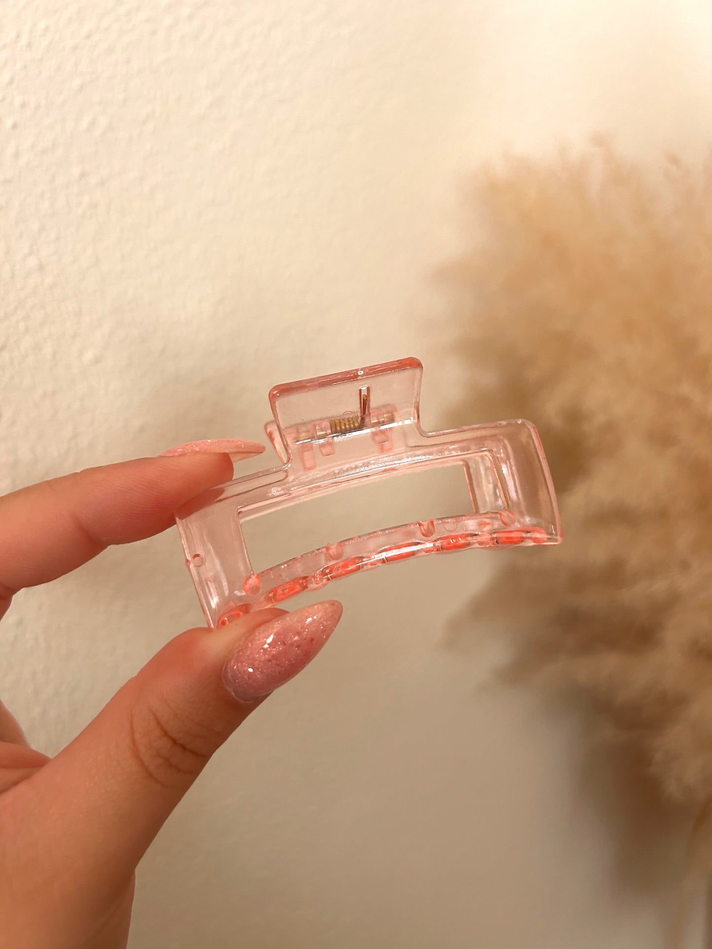 Haarklem Rechthoek Klein | DOORZICHTIG PEACH