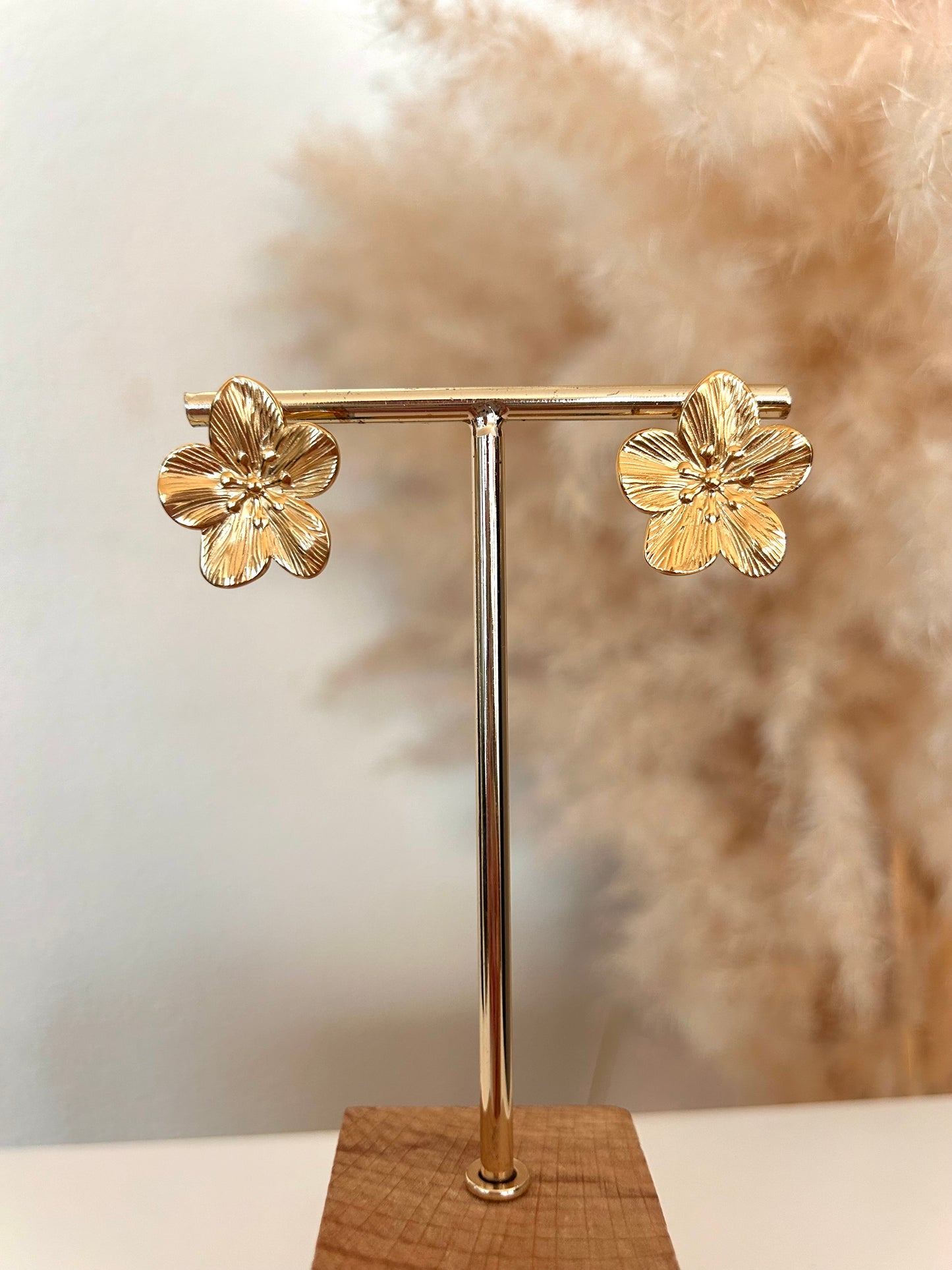 Oorbellen Enkel Bloem | Goud