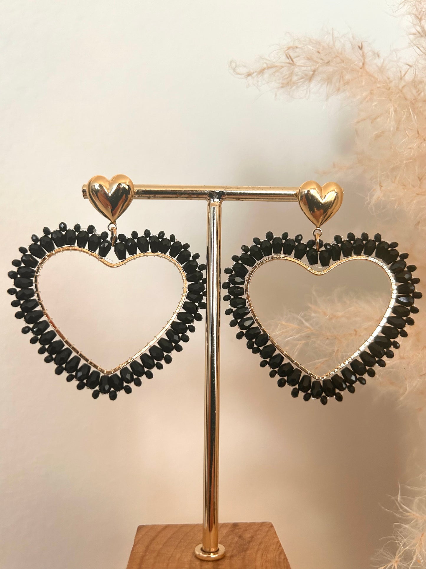 Oorbellen HART KRALEN | ZWART