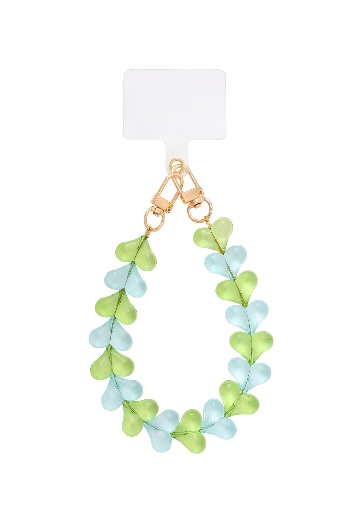 Telefoonkoord hartjes | GROEN/BLAUW
