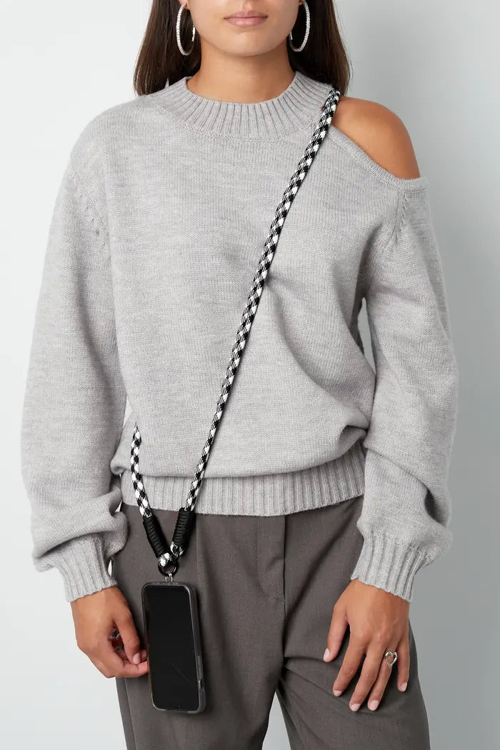 Telefoonkoord met print | ZWART WIT