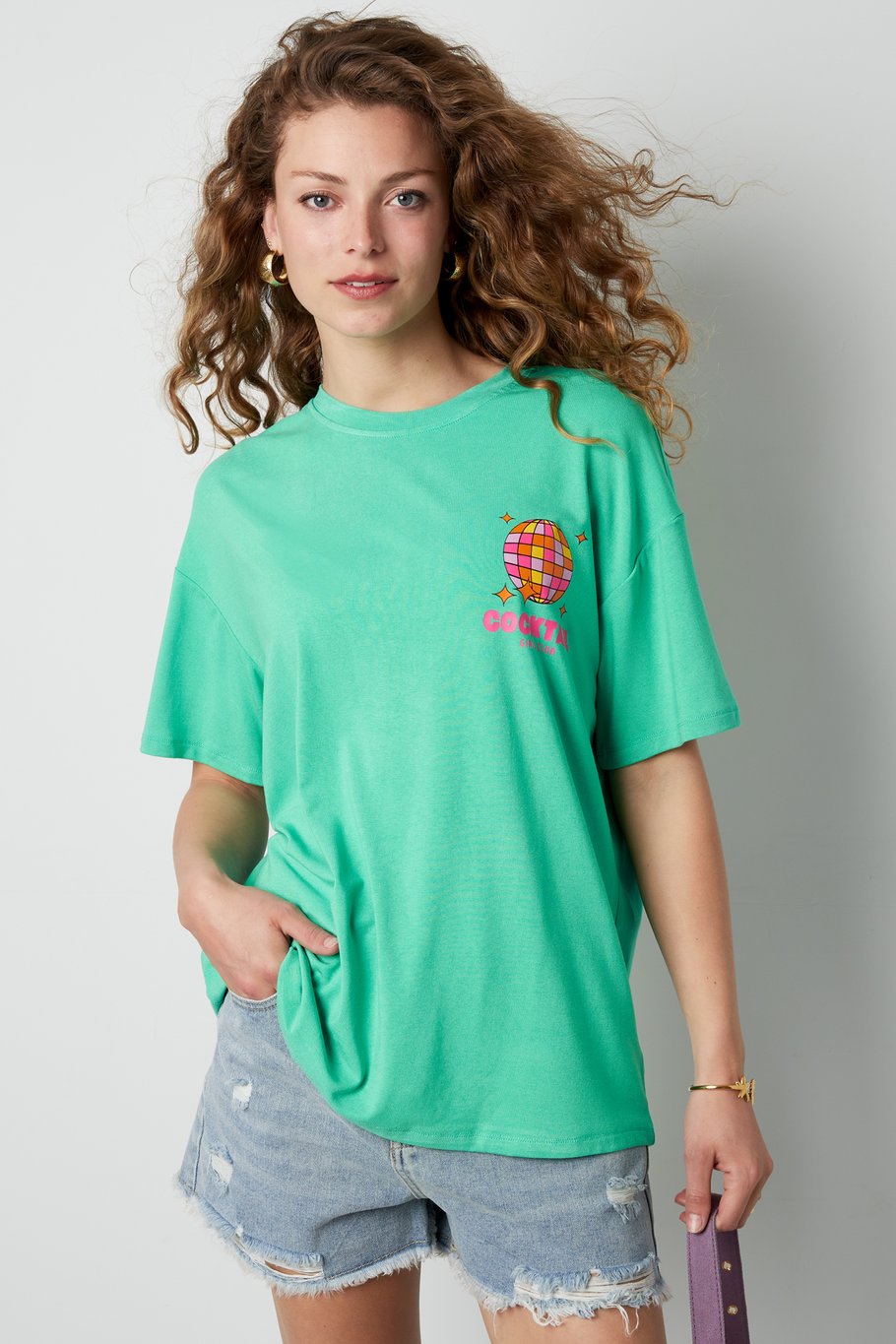 T-shirt Cocktail club | GROEN