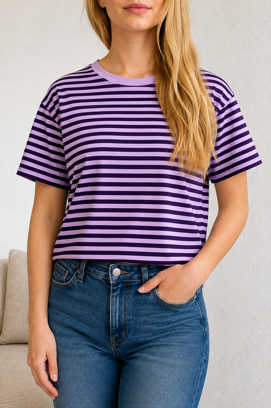 T-shirt gestreept | PAARS