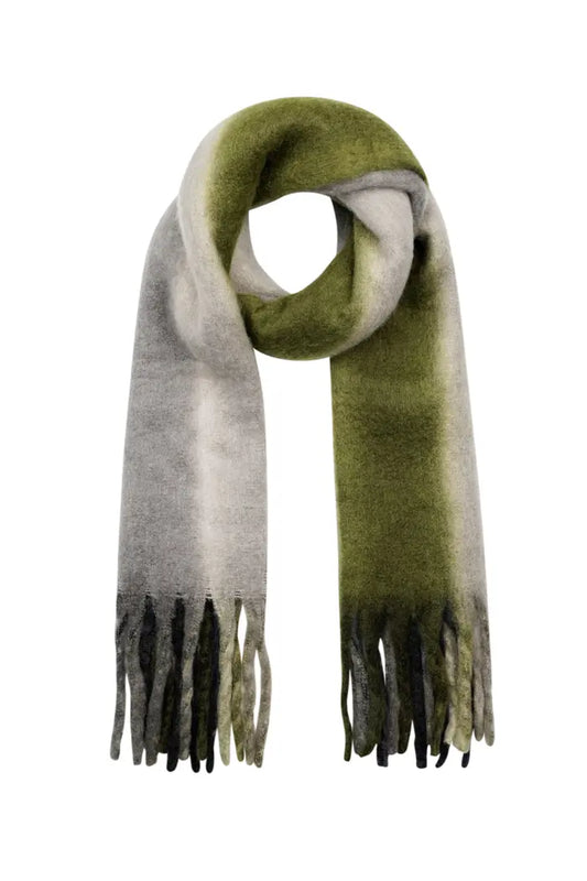 Wintersjaal | GRIJS/GROEN - 180 x 50cm