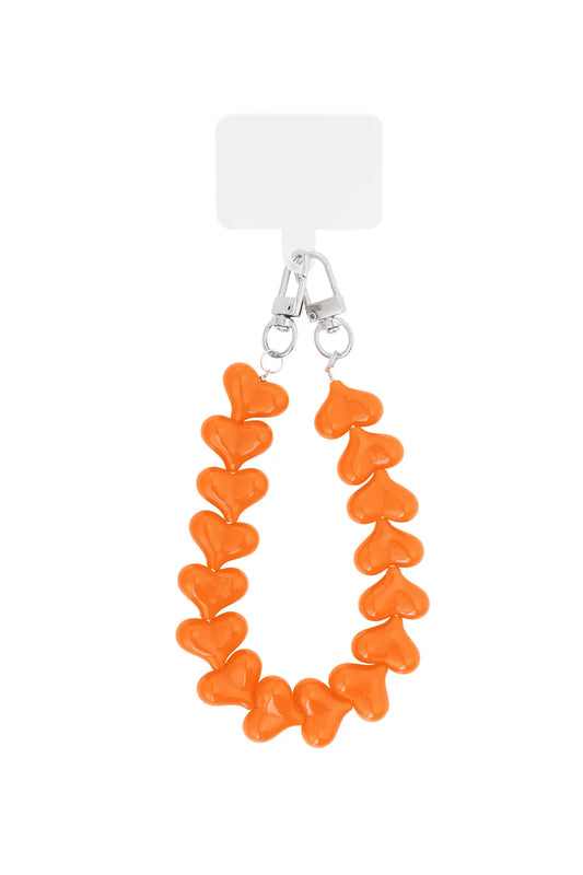 Telefoonkoord hartjes | ORANJE