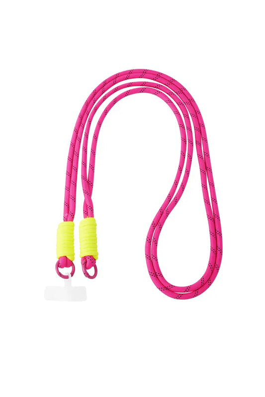 Telefoonkoord met print | ROZE NEON GEEL
