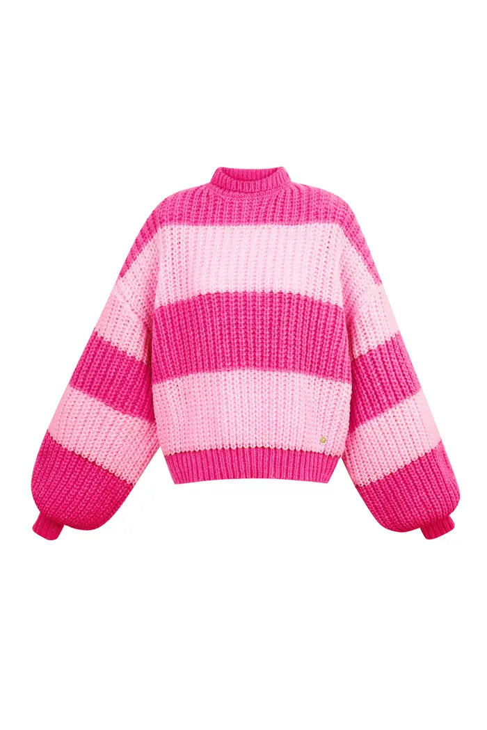 Gebreide gestreepte trui | ROZE