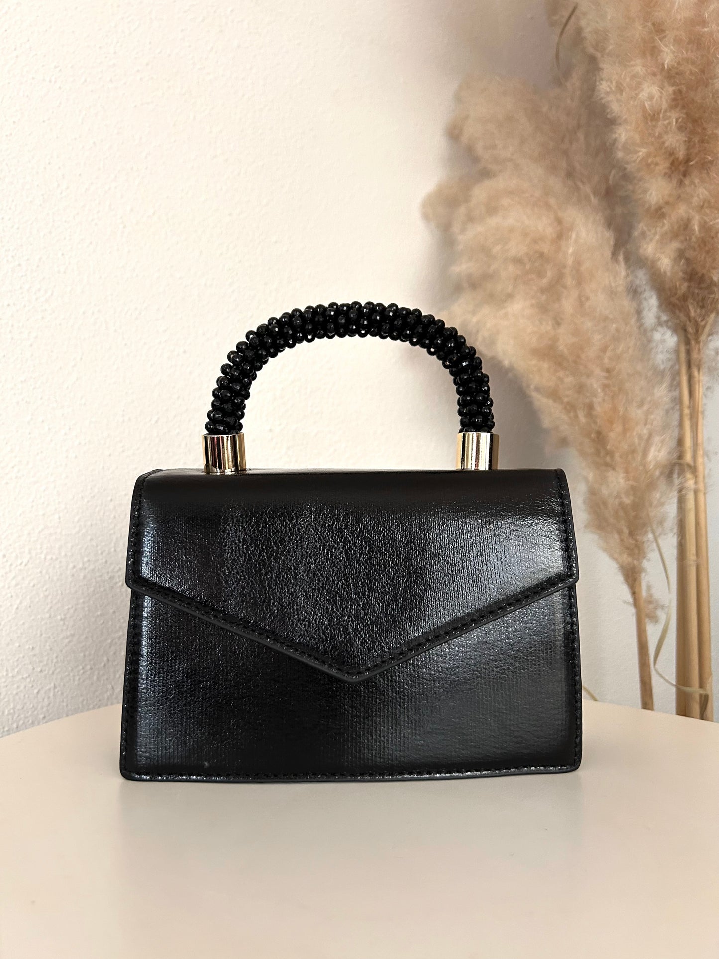 Handtas Kralen | METALLIC ZWART