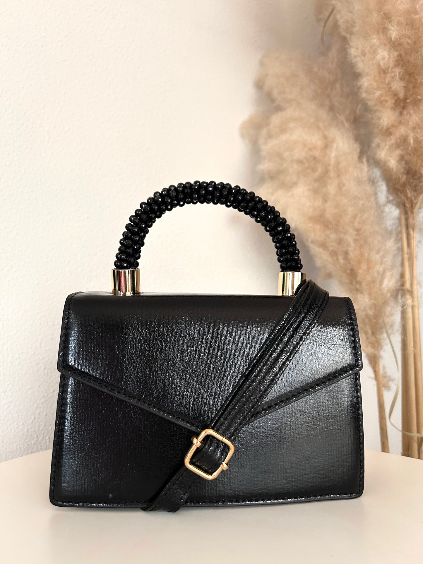 Handtas Kralen | METALLIC ZWART