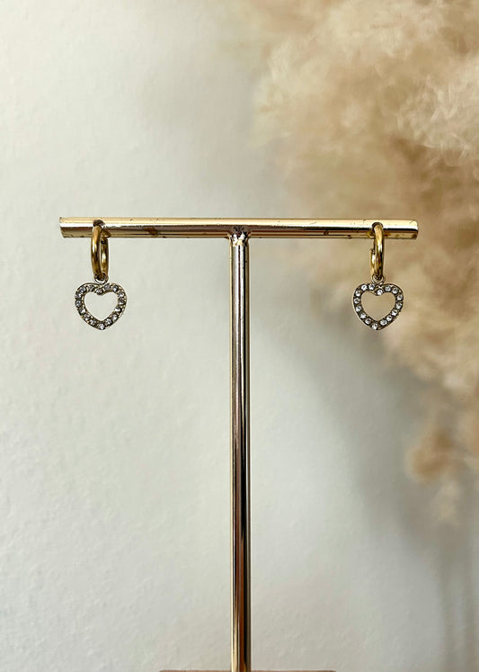 Oorbellen diamant hartje | GOUD