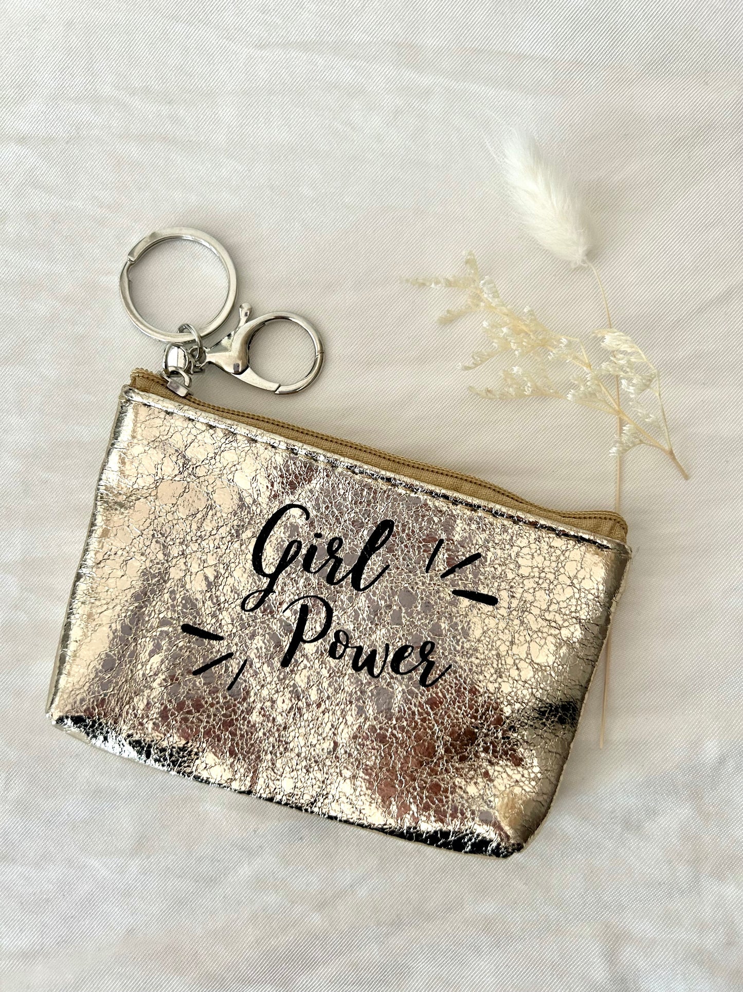 Sleutelhanger portemonnee Girl Power | METALLIC GOLD