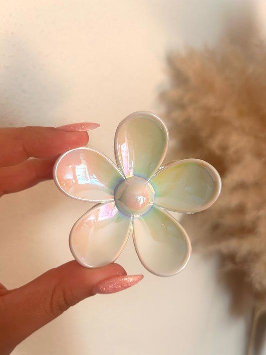 Haarklem Bloem | METALLIC WIT