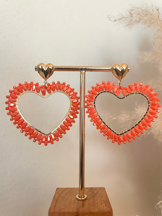 Oorbellen HART KRALEN | ORANJE