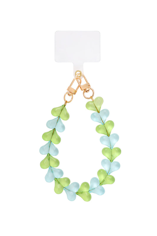 Telefoonkoord hartjes | GROEN/BLAUW