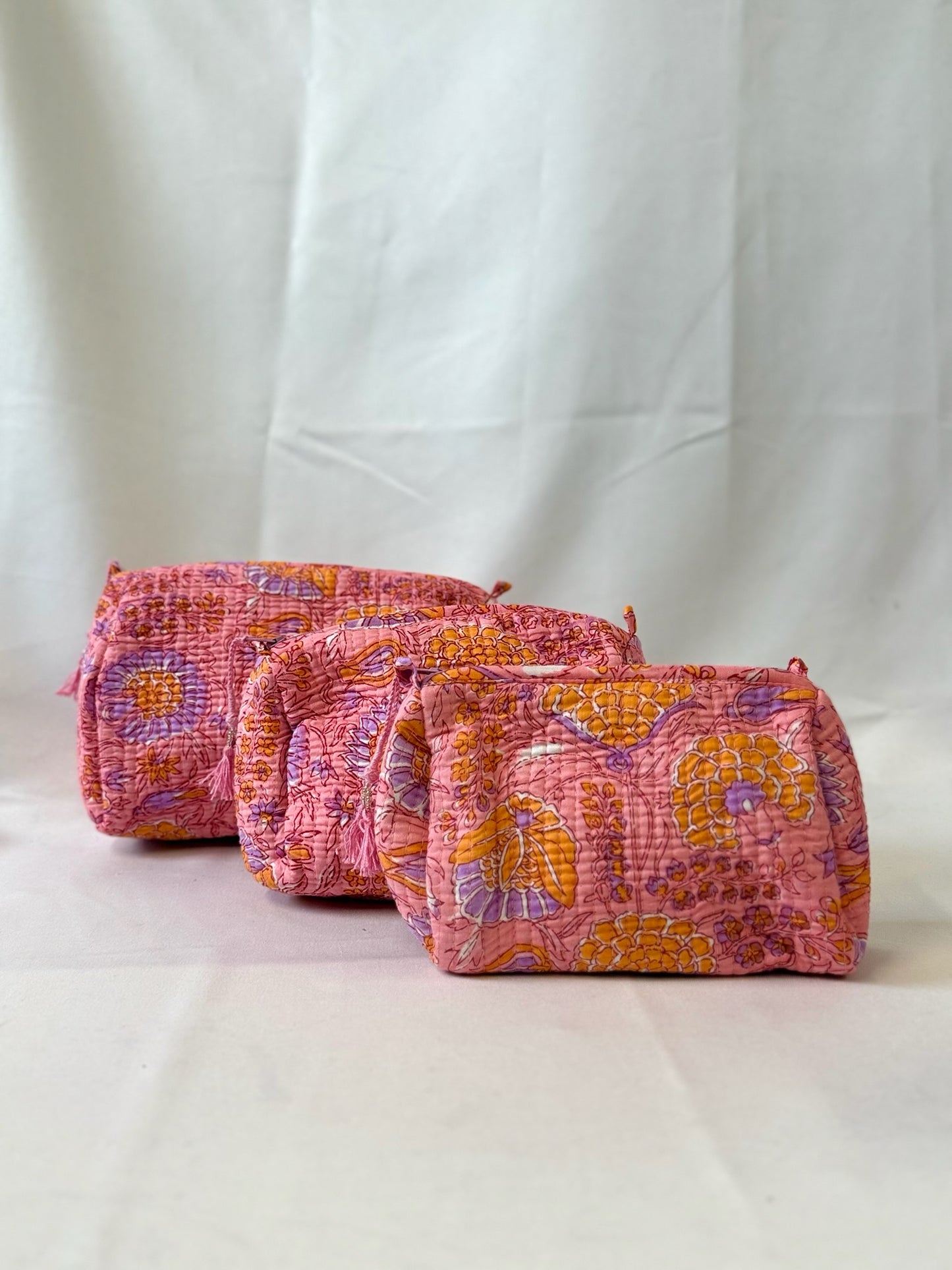 Toilettas Bloem | ROZE / ORANJE